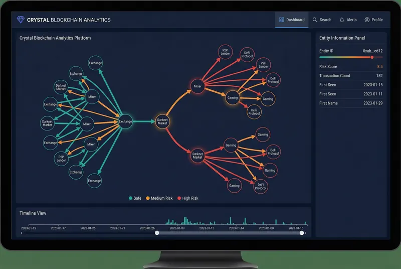 Crystal Blockchain — トランザクションフロー可視化を備えた分析ダッシュボード