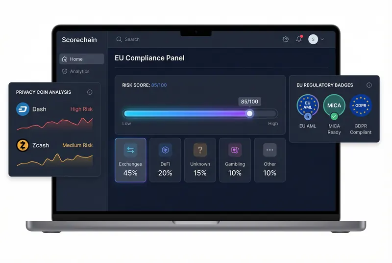 Scorechain — リスクスコアリングダッシュボードを備えたコンプライアンス分析プラットフォーム